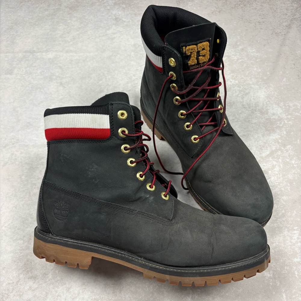 Timberland 6 Inch Heritage Boots Black Red Men’s Size 12 Workwear Streetwear